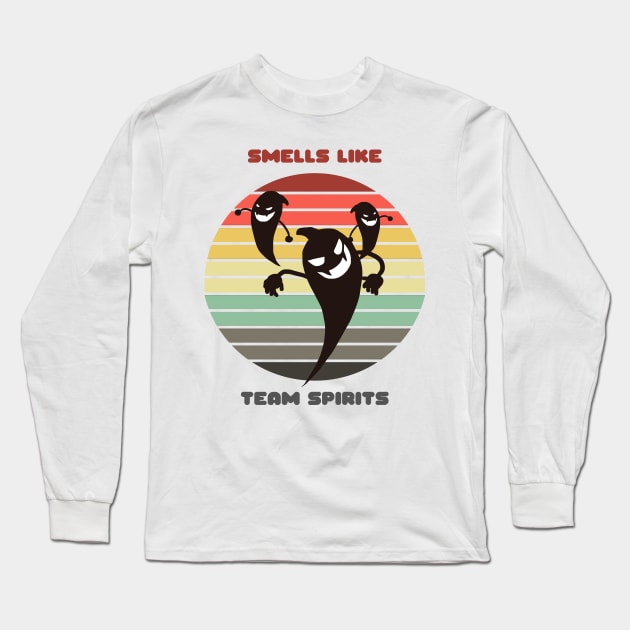 Sunset Ghosts / Smells Like Team Spirits Long Sleeve T-Shirt by nathalieaynie